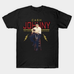 Retro Johnny Cash - The Legendary Music Country man in black T-Shirt